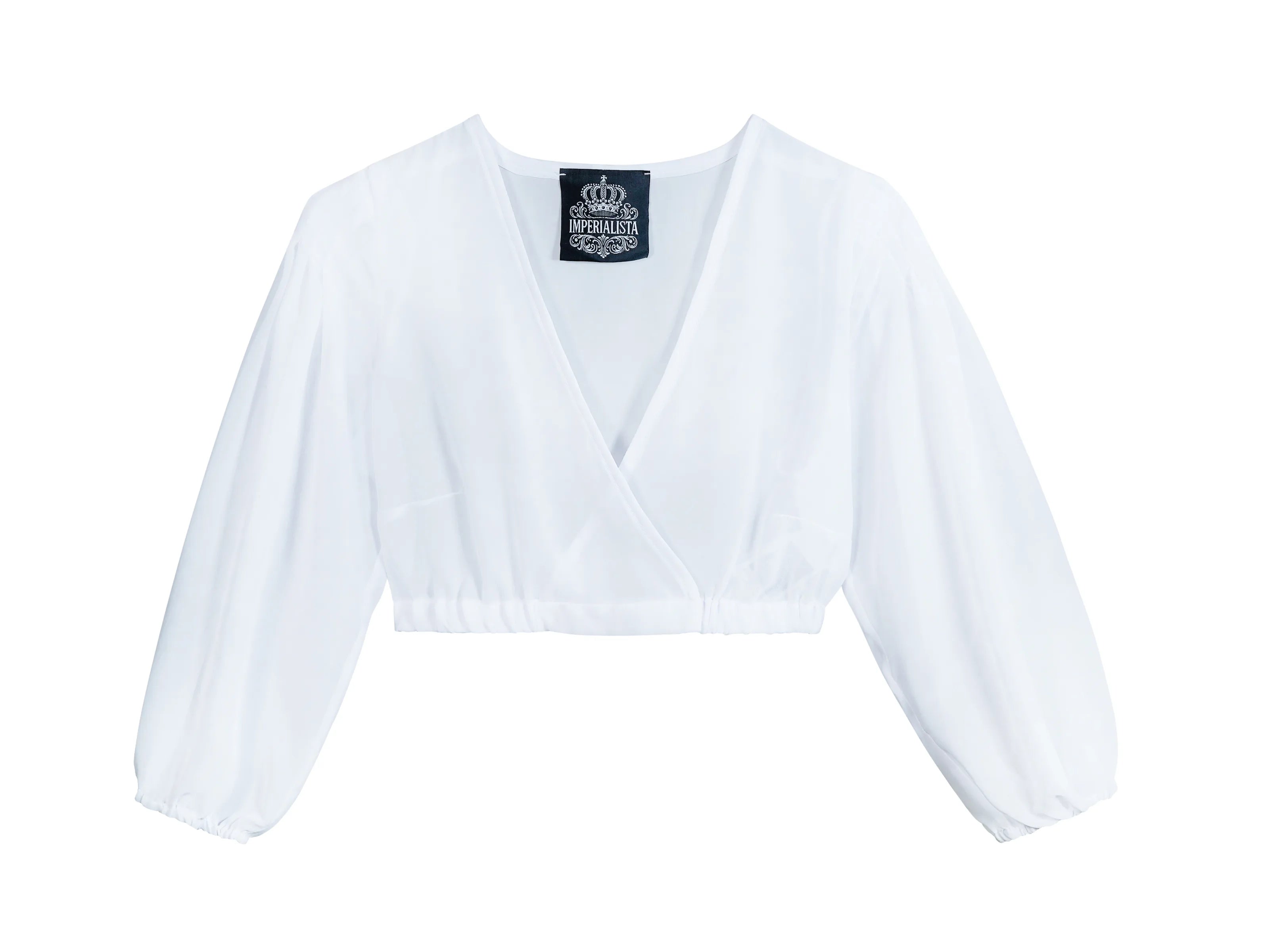 Zeigt die weise Bluse Helene Blanche von vorne. Elegante Damenbluse in  – perfekt für Trachten und festliche Anlässe.